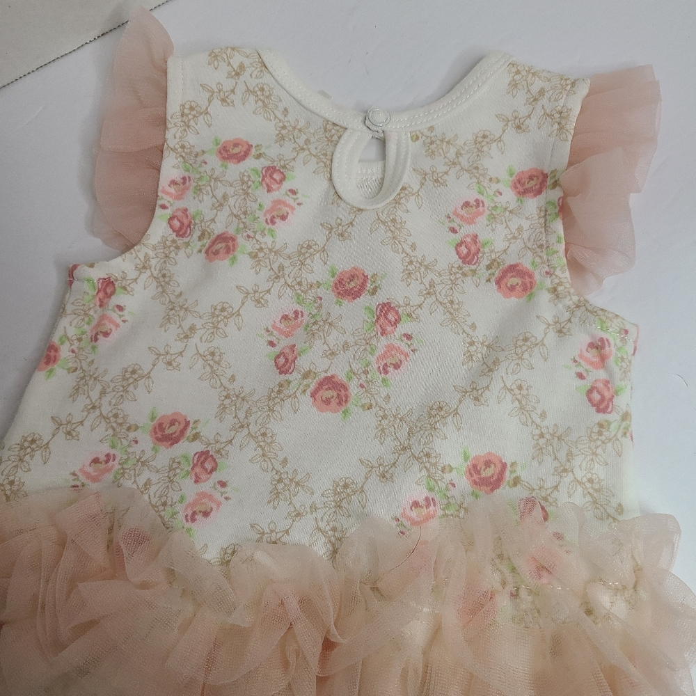 Kyle & Deena Pink Rose Print Ribbon One Piece Bodysuit Baby Size 3-6 Months - Picture 9 of 9
